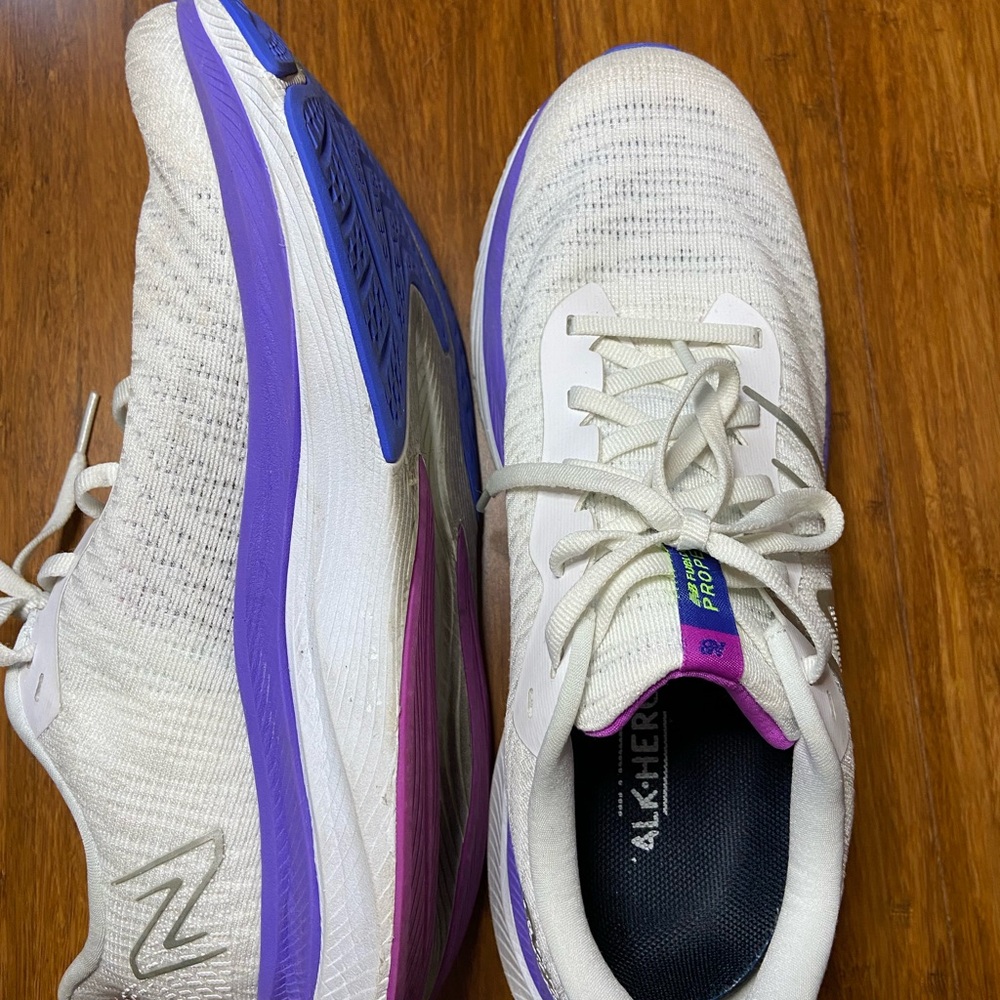 New Balance White and Purple Women's Running Shoes